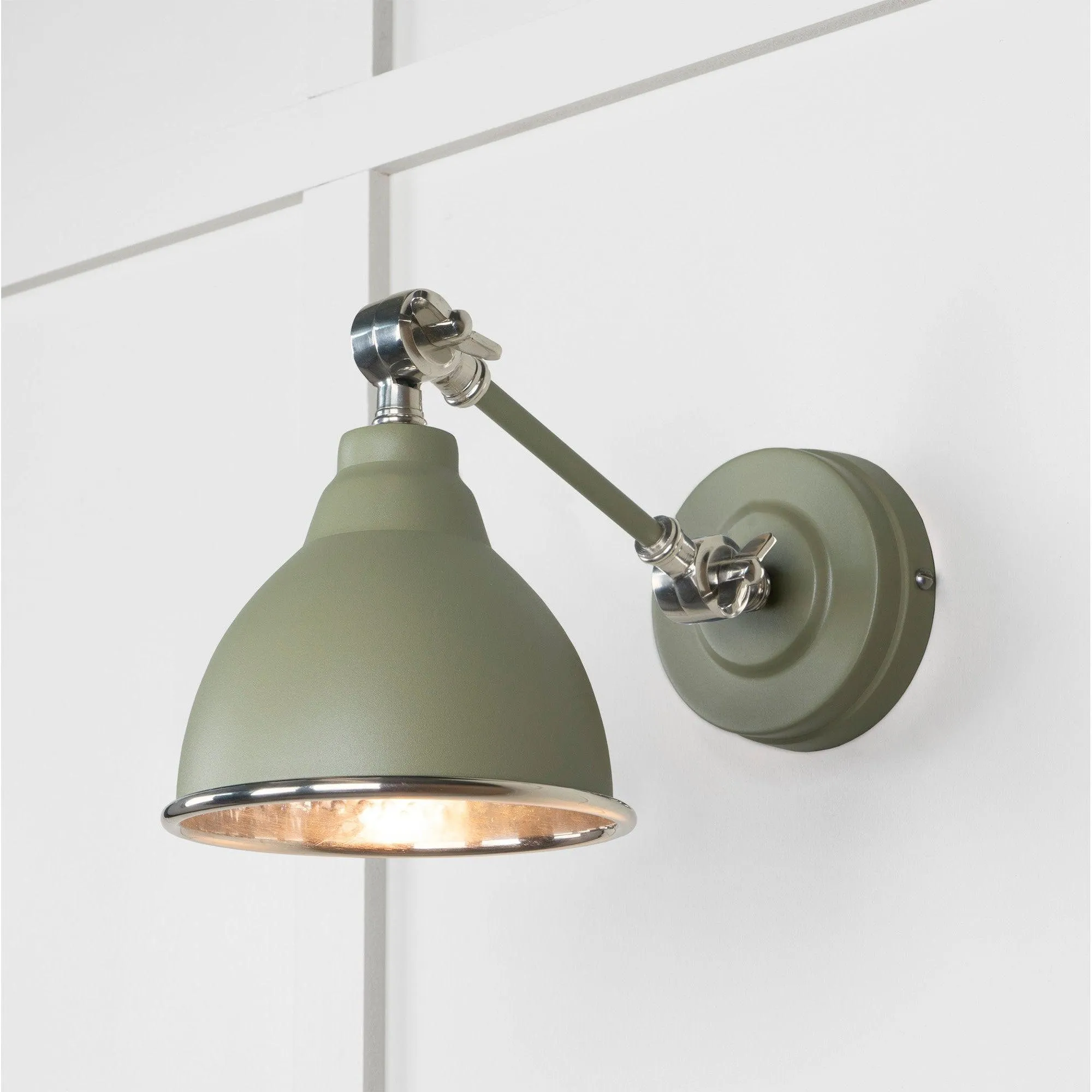 Hammered Nickel Brindley Wall Light in Tump | From The Anvil