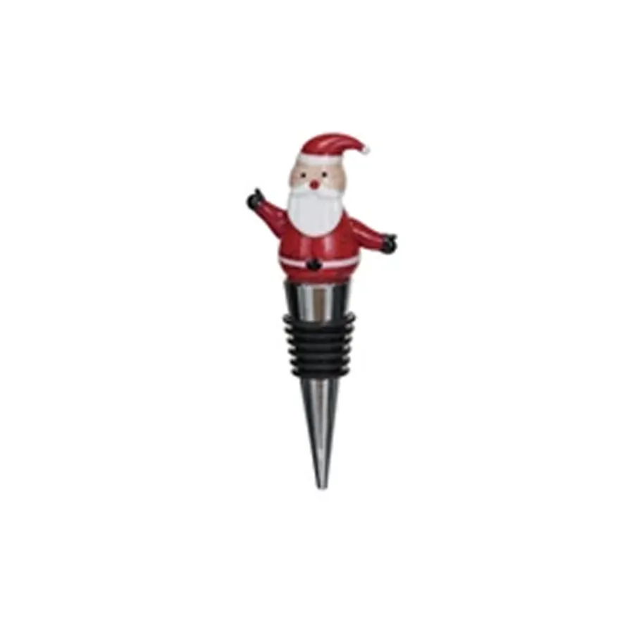 Hand-Painted Glass Holiday Wine Stopper