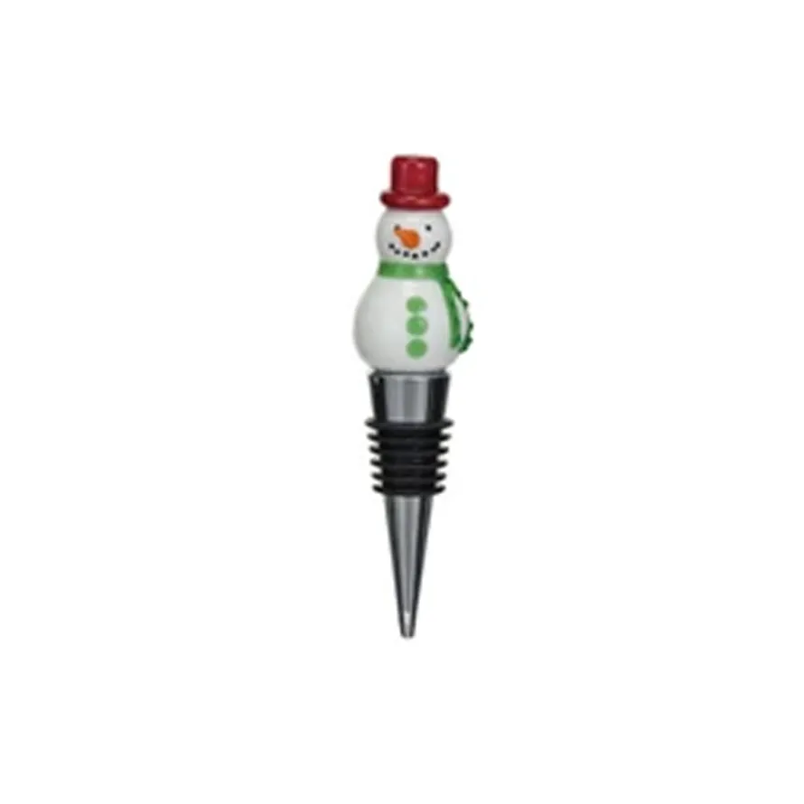 Hand-Painted Glass Holiday Wine Stopper