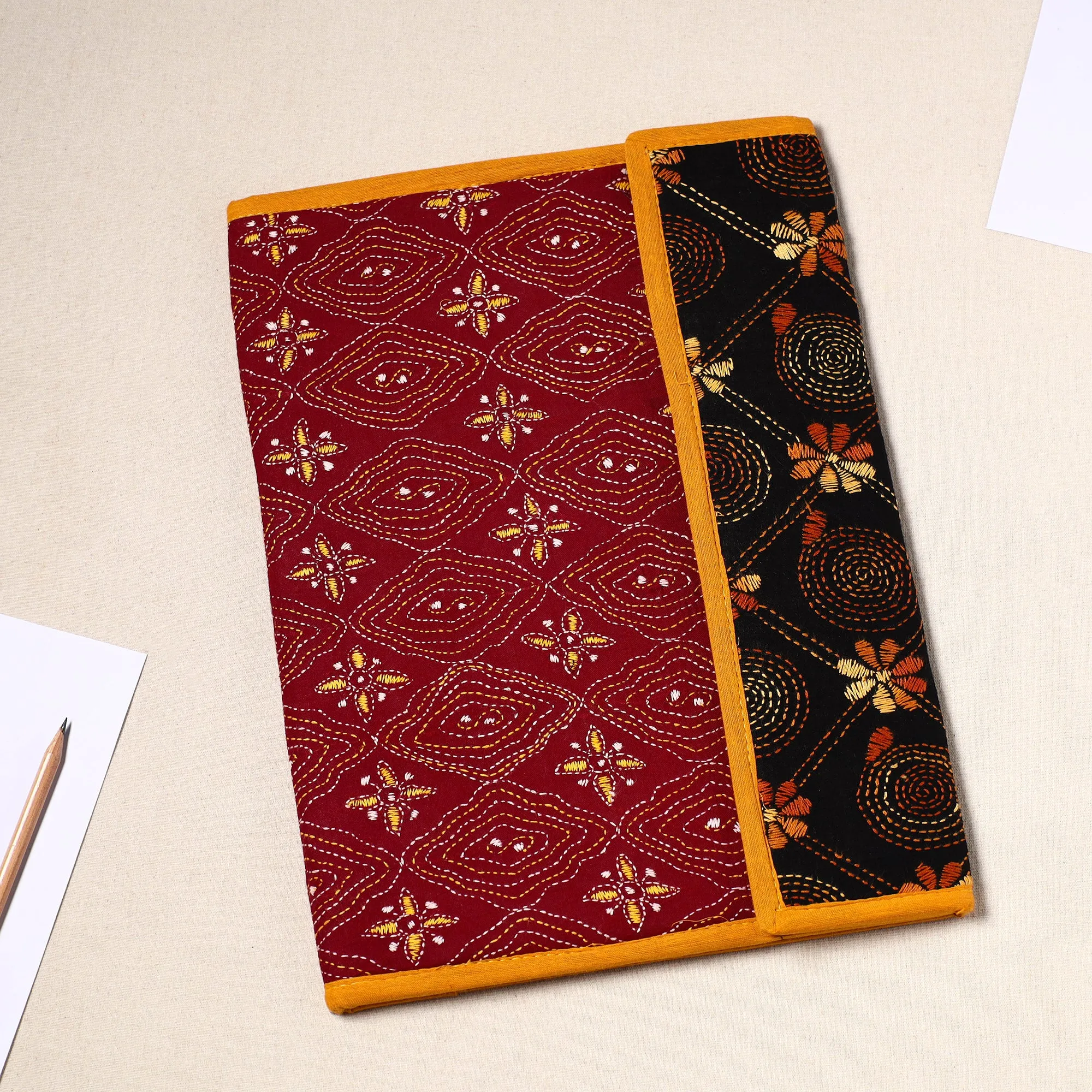 Handcrafted Bengal Kantha Work File Folder 14