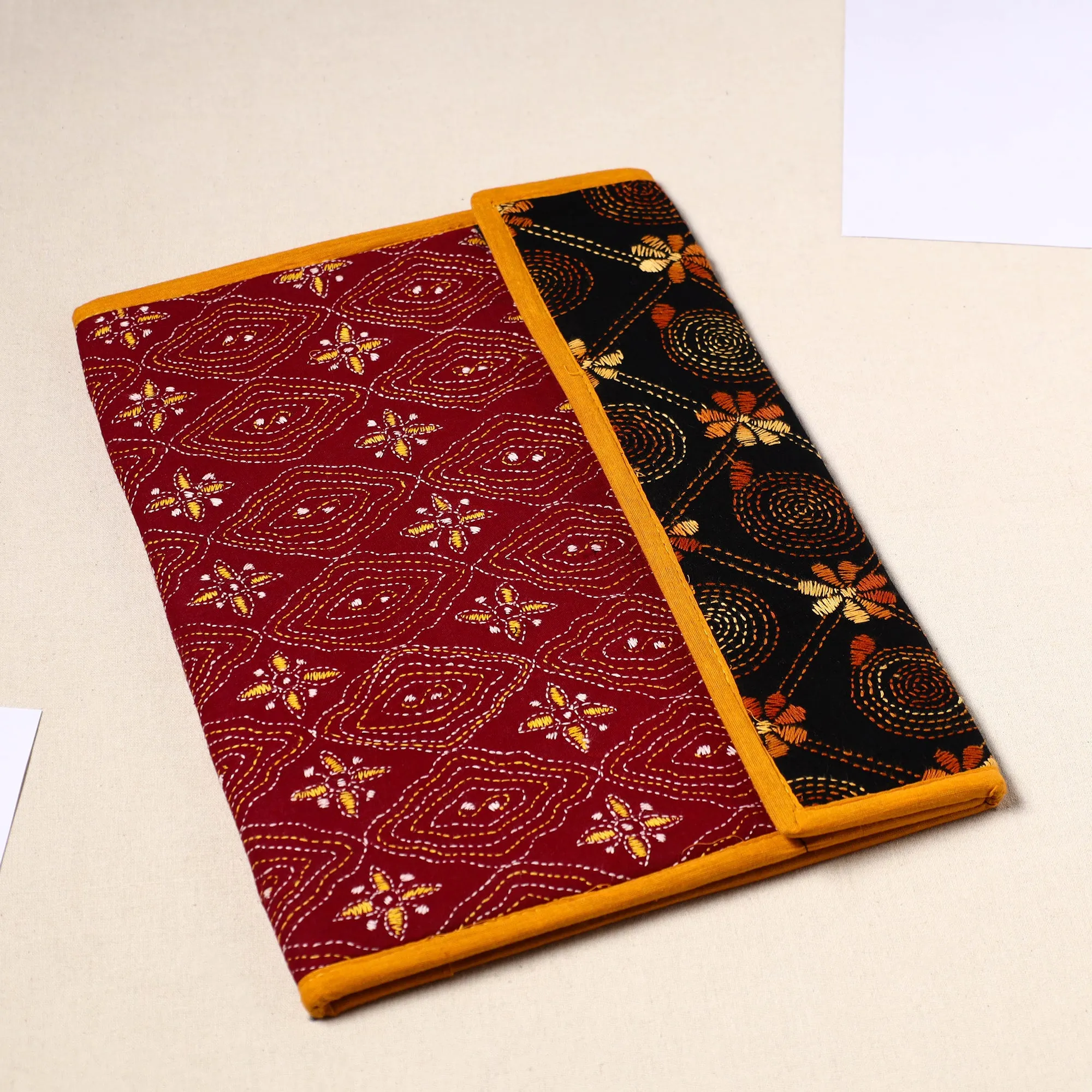 Handcrafted Bengal Kantha Work File Folder 14