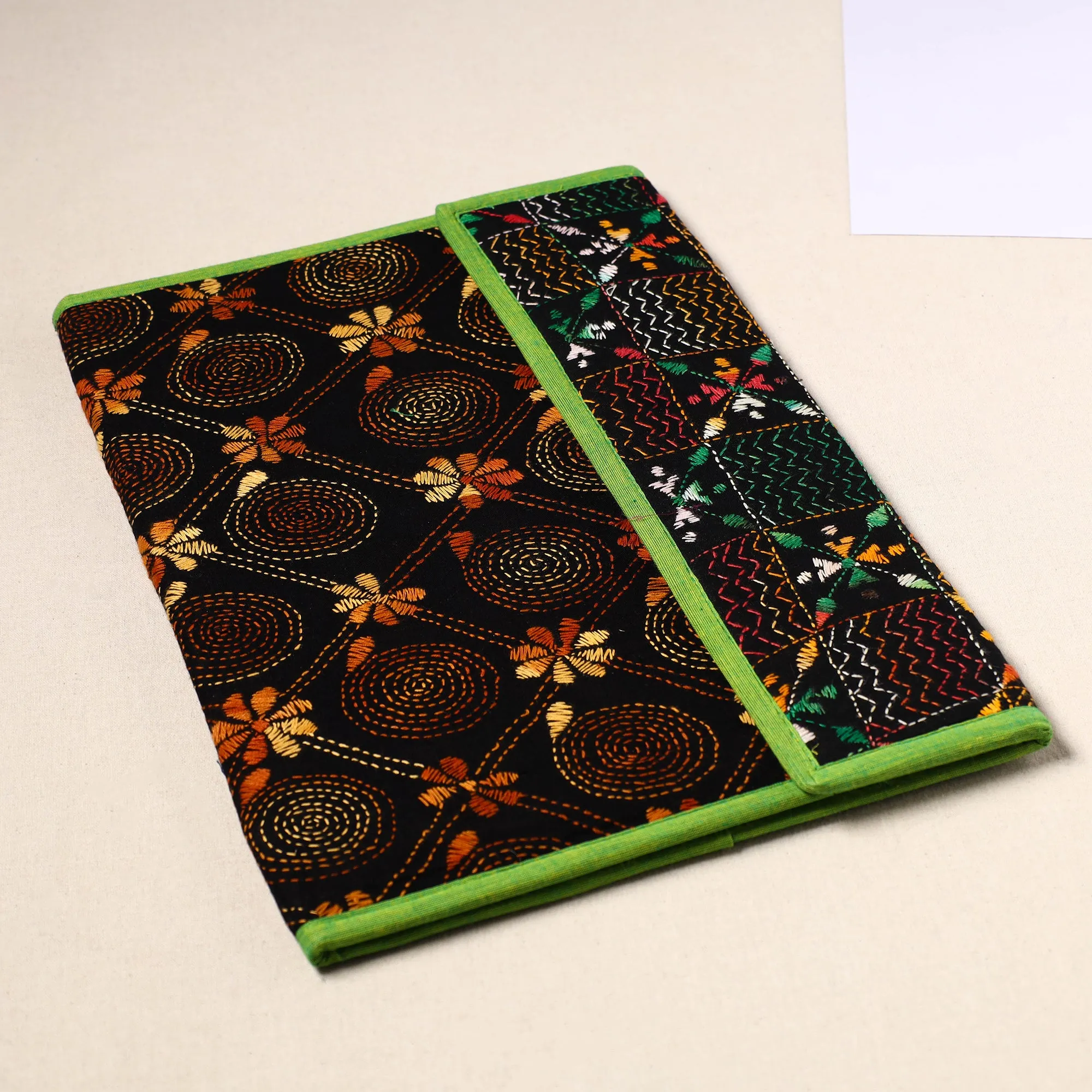 Handcrafted Bengal Kantha Work File Folder 38