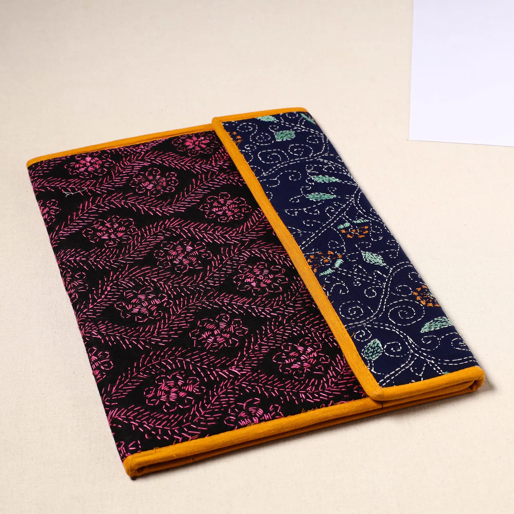 Handcrafted Bengal Kantha Work File Folder 47