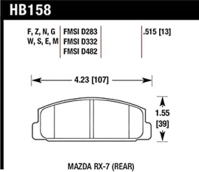 Hawk DTC-60 Brake Pad - Rear (HB158G.515)