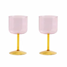 HAY Tint Wine Glasses - Set of 2 - Pink/ Yellow