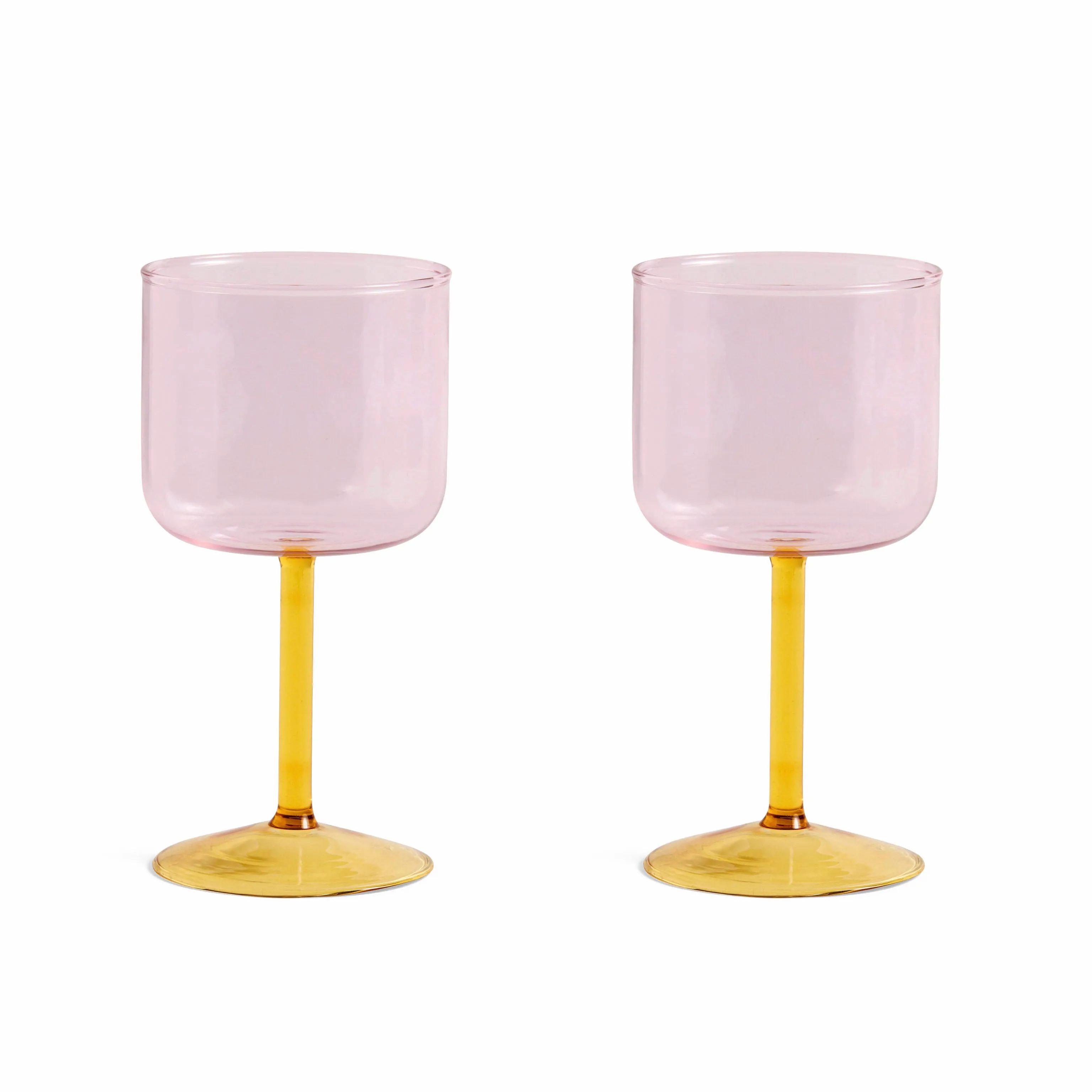 HAY Tint Wine Glasses - Set of 2 - Pink/ Yellow