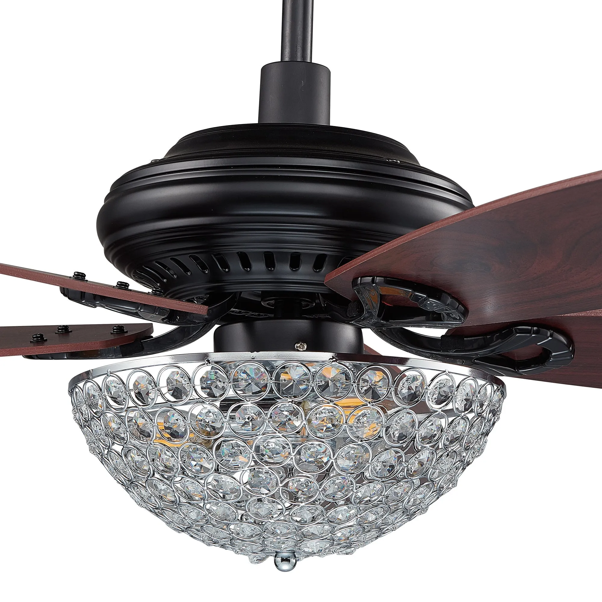 Henderson Crystal Ceiling Fan with LED light and Modern Design 52 inch