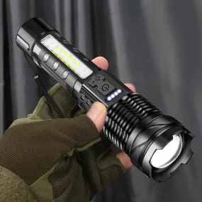 High Strong Power Led Flashlights with 30W Lamp Beads Portable Torch Camping Fishing Lantern USB Rechargeable Zoom Lamp