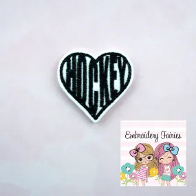 Hockey Heart Feltie - Sports Feltie - Feltie Design - Embroidery Design - Hockey Feltie - Stitchie - Mini Embroidery Design - Feltie