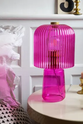 Hot Pink Seventies Glass Table Lamp