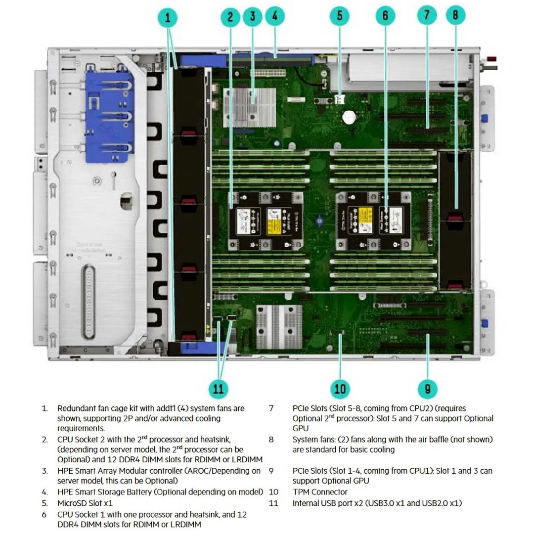 HPE ML350 Gen10 Entry Tower Server 3206R 1P 16G 4LFF S100i 500W FS RPS | P21786-001