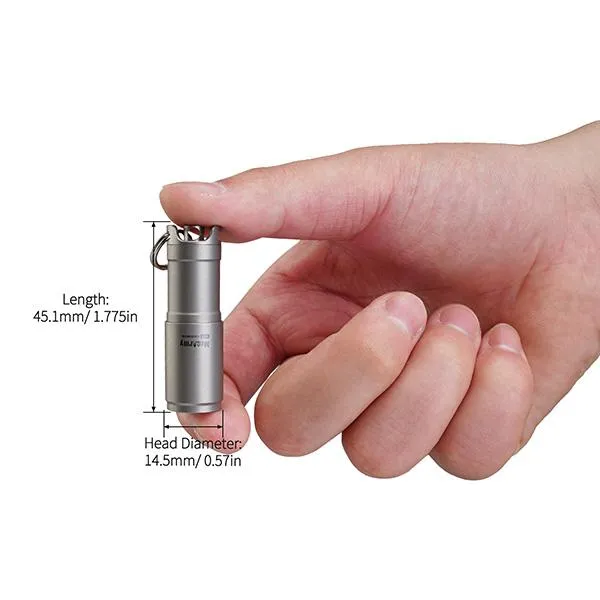 Illumine X1S 130 Lumens Mini Rechargeable Titanium Keychain Flashlight