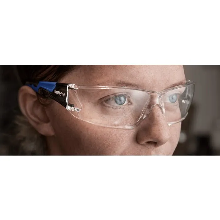 Iron-Fog Premium Grade Anti-Fog Safety Glasses Blue Frame, Clear Lens 3085-BL-C/A