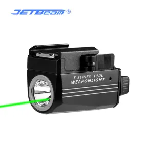 JETBEAM®T10L Green Laser Tactical Flashlight Pistol Gun Light, Battery Included