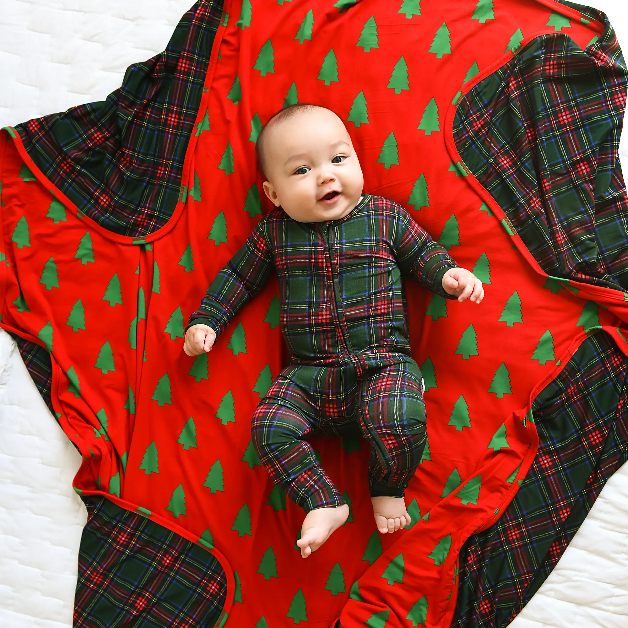 Kane Tartan & Kevin Trees Double Layer Blanket