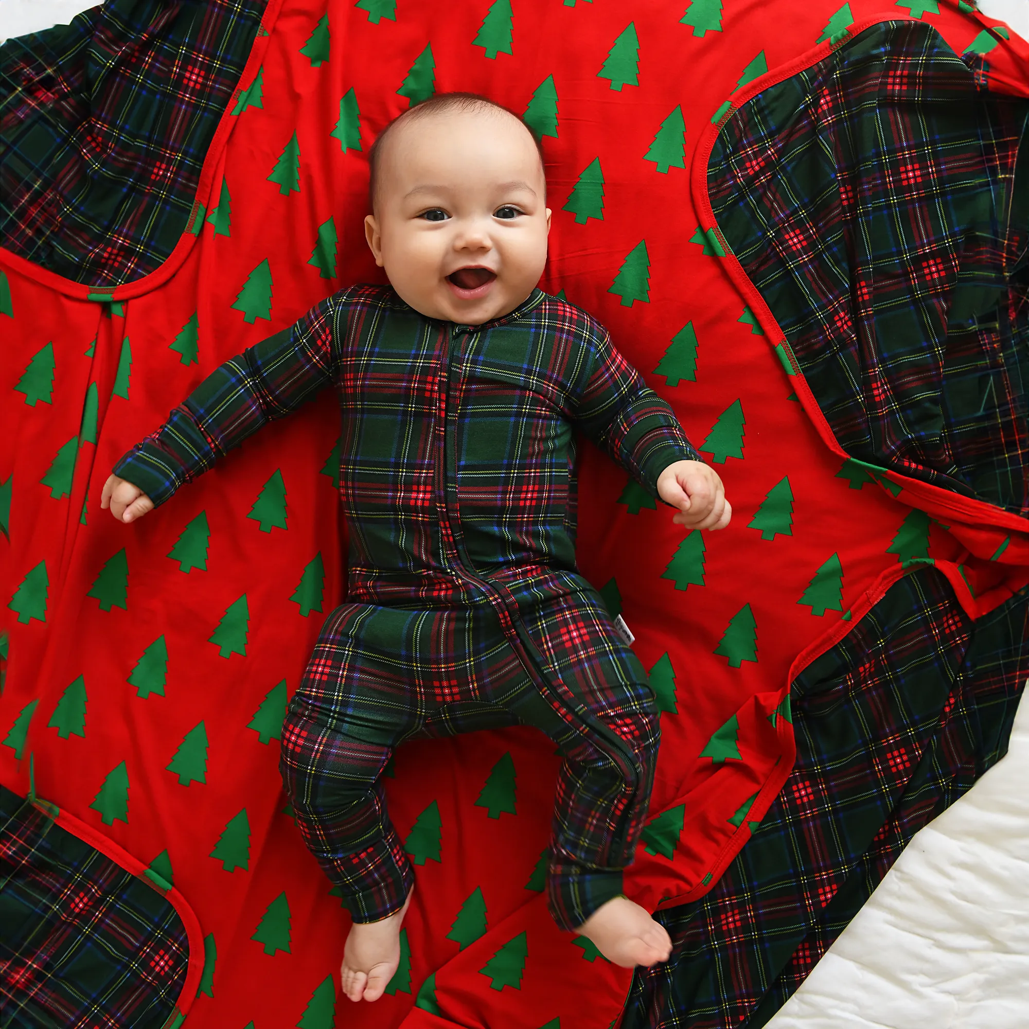 Kane Tartan & Kevin Trees Double Layer Blanket