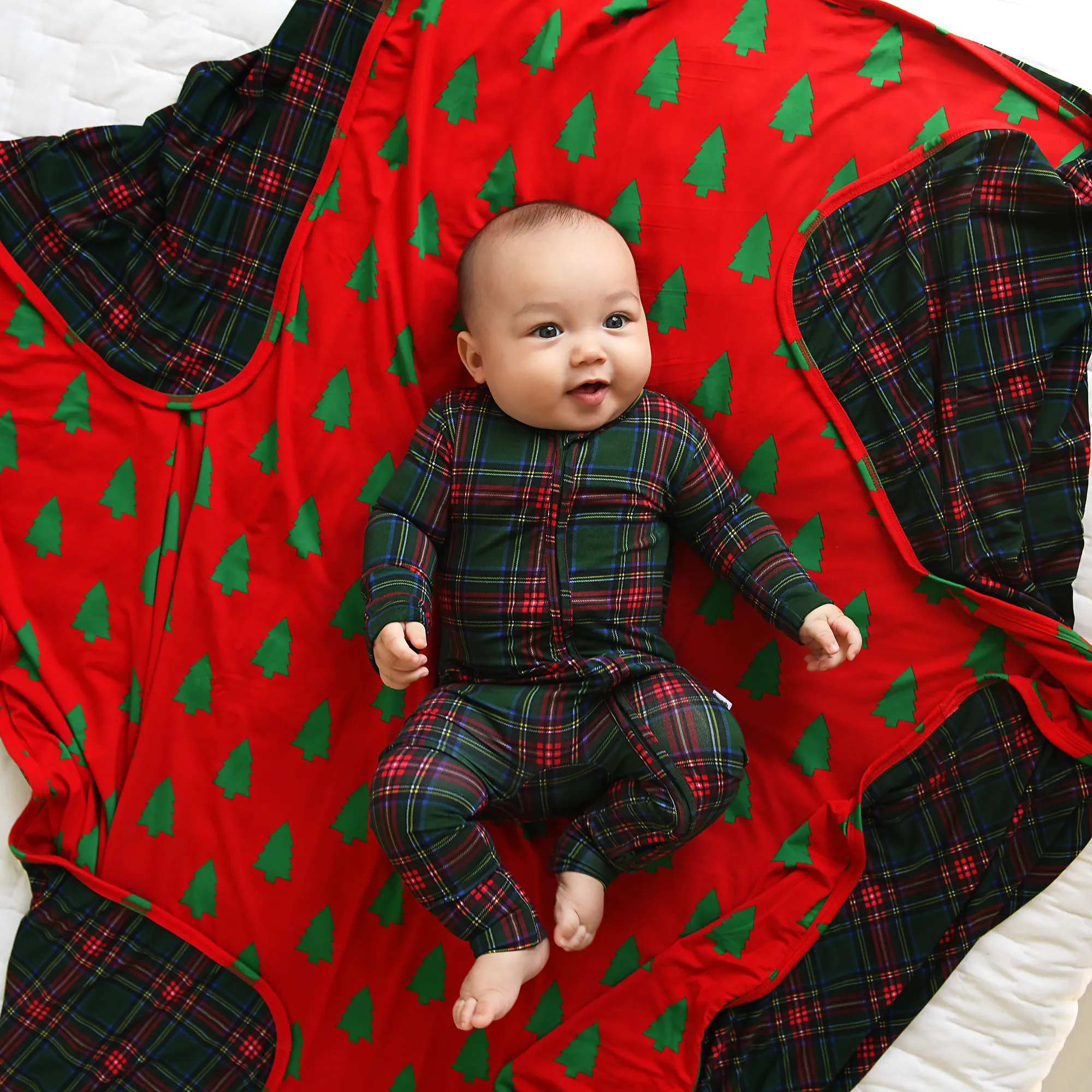 Kane Tartan & Kevin Trees Double Layer Blanket