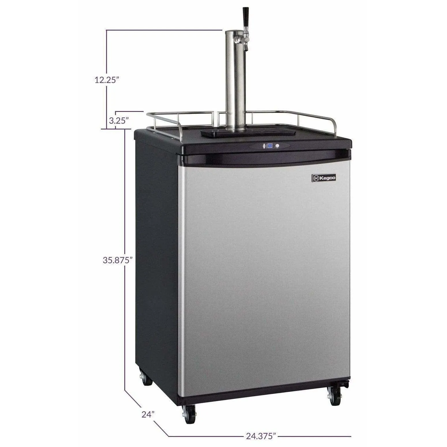 Kegco 24" Wide Kombucha Single Tap Stainless Steel Kegerator KOM163S-1