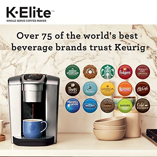 Keurig K-Elite Single-Serve K-Cup Pod Coffee Maker, Brushed Silver