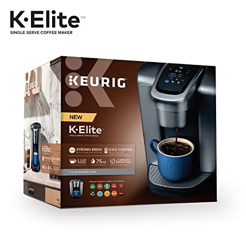 Keurig K-Elite Single-Serve K-Cup Pod Coffee Maker, Brushed Silver