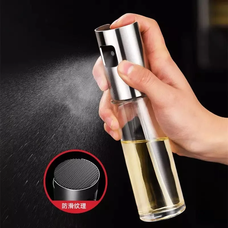 Kitchen Glass Olive Oil Sprayer, Transparent Oil Pump, Atomized Spray Tank Oiler, Olive Oil Graduated Dispenser, Food-Grade Glass Oil Spray Mister Bottle