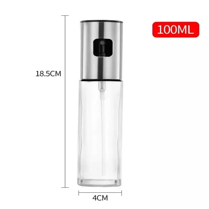 Kitchen Glass Olive Oil Sprayer, Transparent Oil Pump, Atomized Spray Tank Oiler, Olive Oil Graduated Dispenser, Food-Grade Glass Oil Spray Mister Bottle