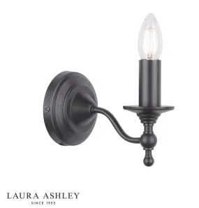 Laura Ashley - Ludchurch Single Wall Light Industrial Black - ID 13481