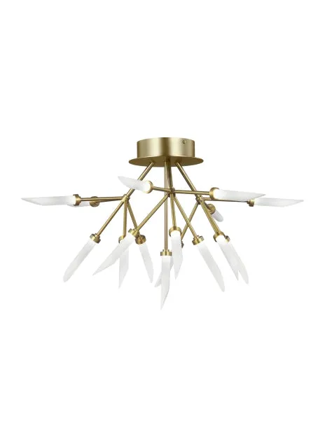 LED Flush Mount from the Spur Collection in Aged Brass Finish by Visual Comfort Modern