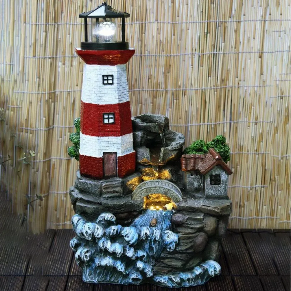 Lighthouse Water Feature Outdoor With LED