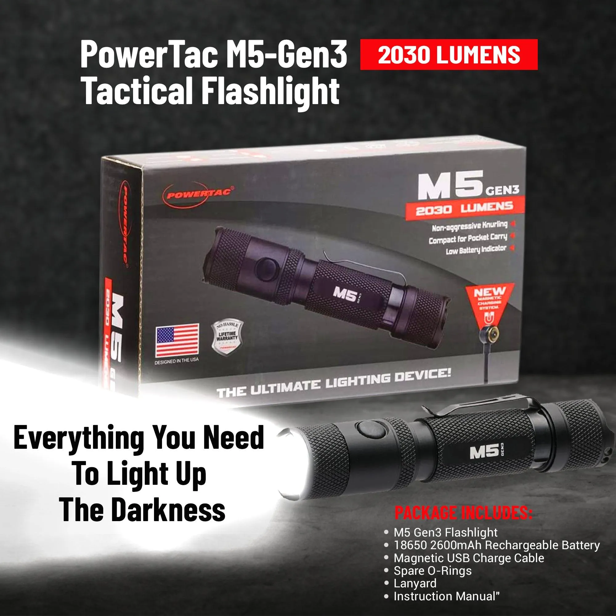 M5 Gen3 - 2,030 Lumen EDC High Power Flashlight