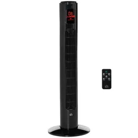 Maplin Plus 38" Oscillating Freestanding Tower Fan with 3 Speeds - Black