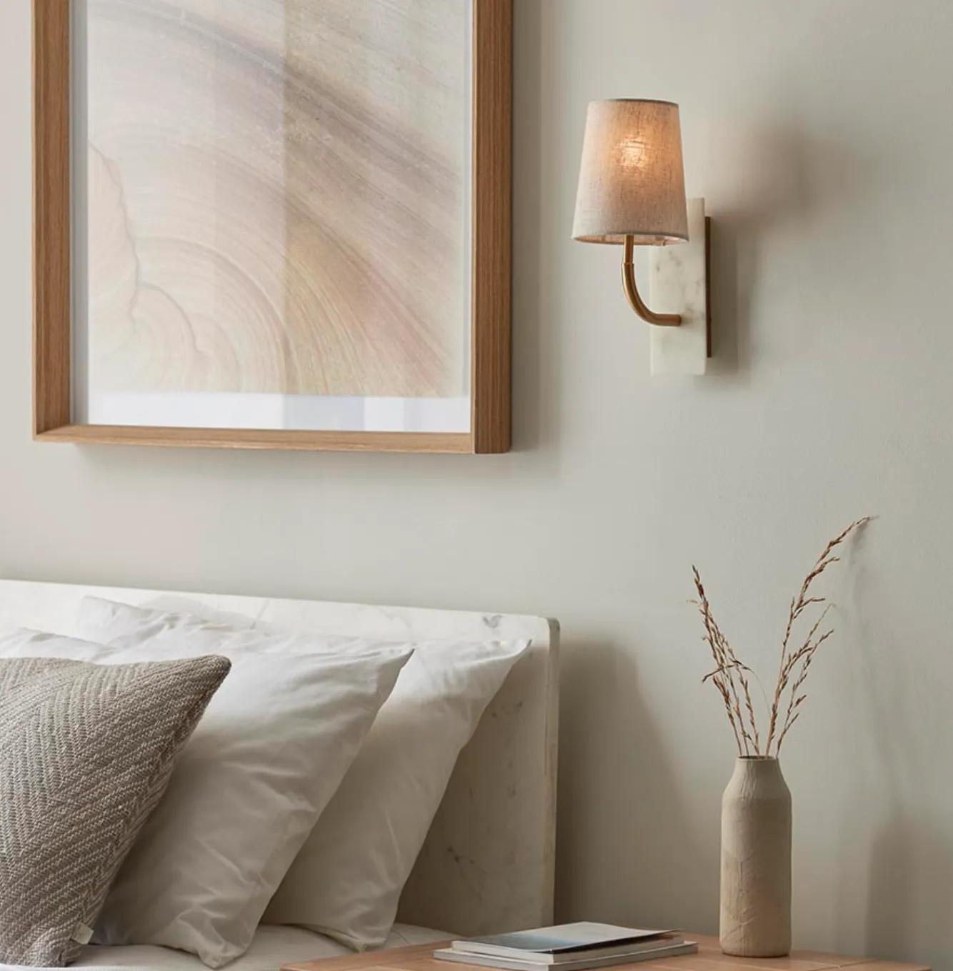 MBL Brass & Marble Curved Wall Light - ID 13524