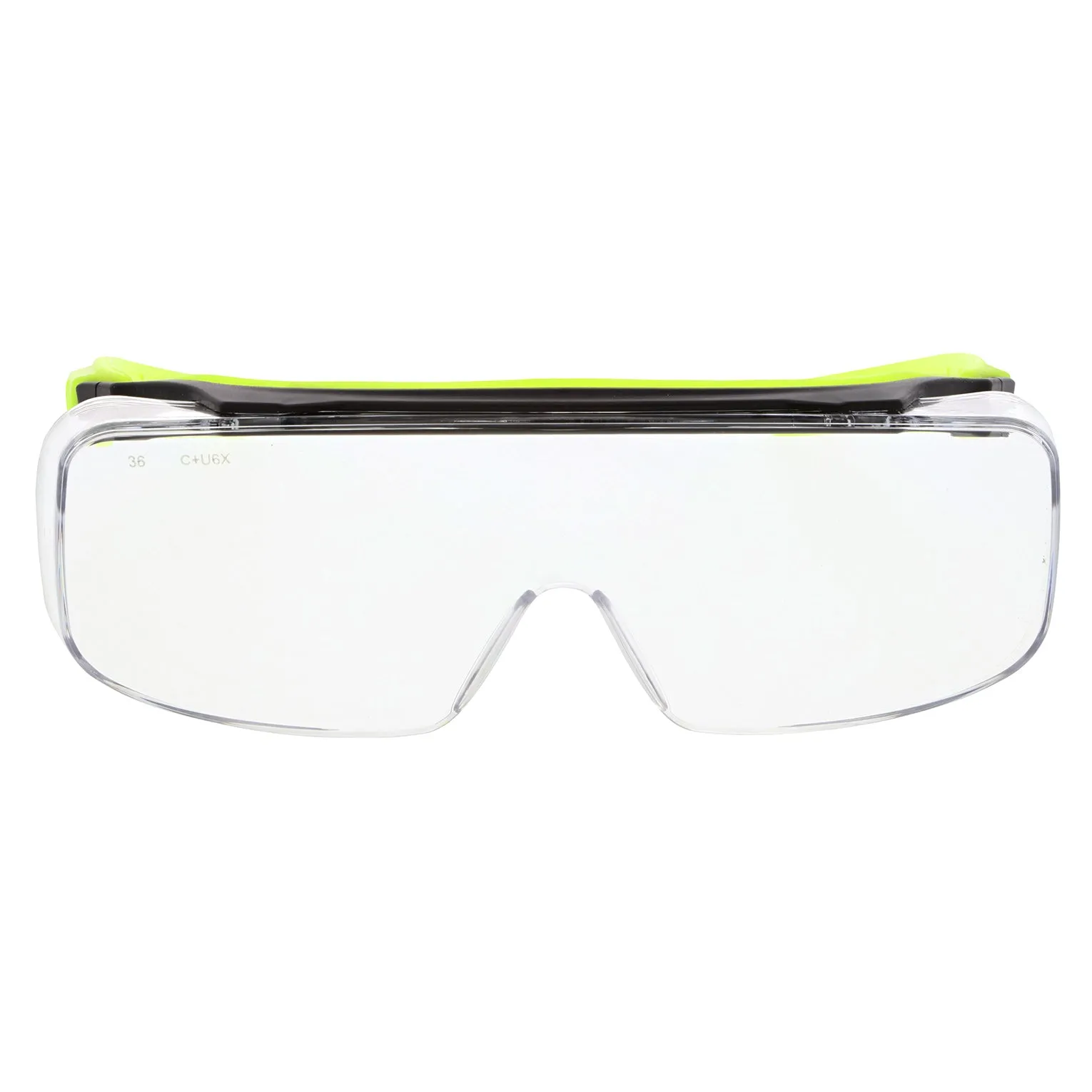 MCR Safety Klondike OTG Safety Glasses - Black/Lime Frame - Clear MAX36 Anti-Fog Lens - OG220DC