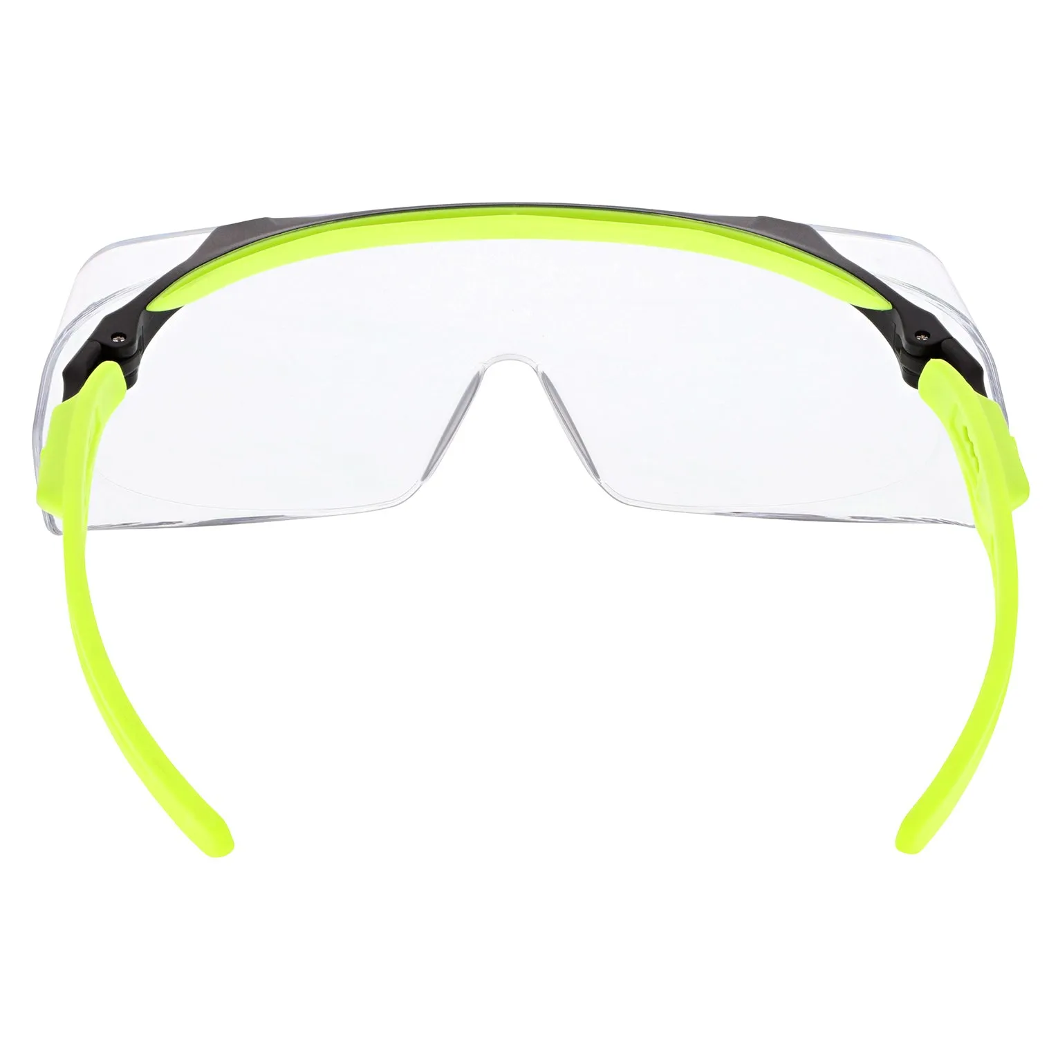 MCR Safety Klondike OTG Safety Glasses - Black/Lime Frame - Clear MAX36 Anti-Fog Lens - OG220DC