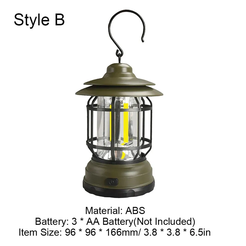 Mini Hanging Camping Lantern USB/Battery Outdoor Light Water Resistant Garden Lamp with 2 Lighting Modes for Camping Lantern