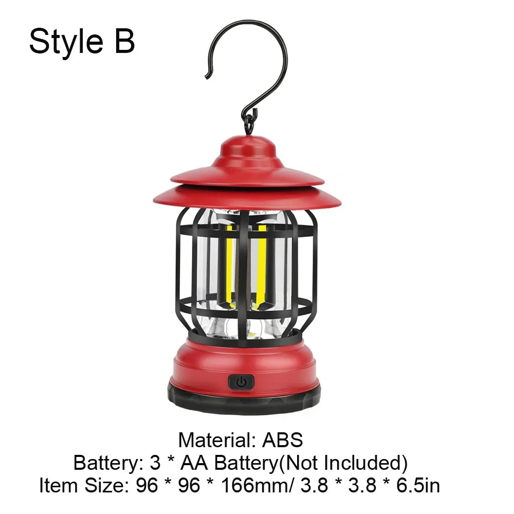 Mini Hanging Camping Lantern USB/Battery Outdoor Light Water Resistant Garden Lamp with 2 Lighting Modes for Camping Lantern