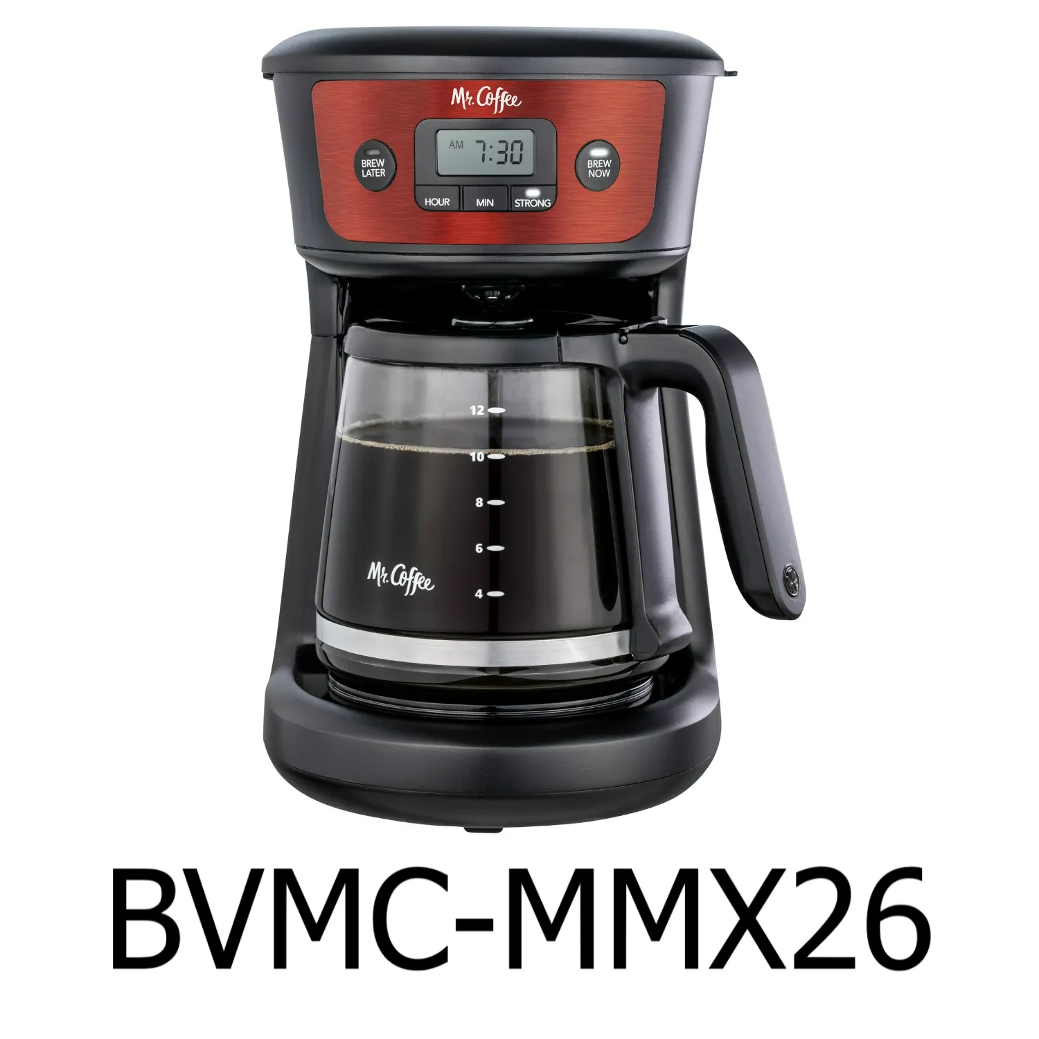 Mr. Coffee 12-Cup Capacity Programmable Drip Coffee Maker, Red