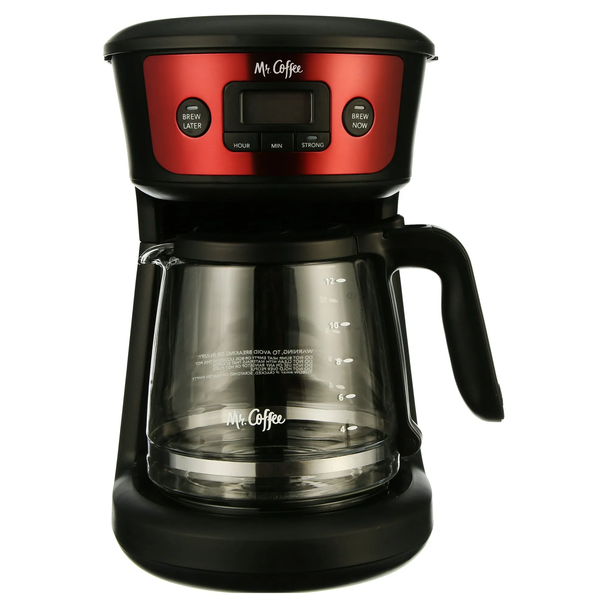 Mr. Coffee 12-Cup Capacity Programmable Drip Coffee Maker, Red