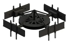 Multi-Display Ceiling Mount with Four Telescoping Arms for 37" to 75" Displays