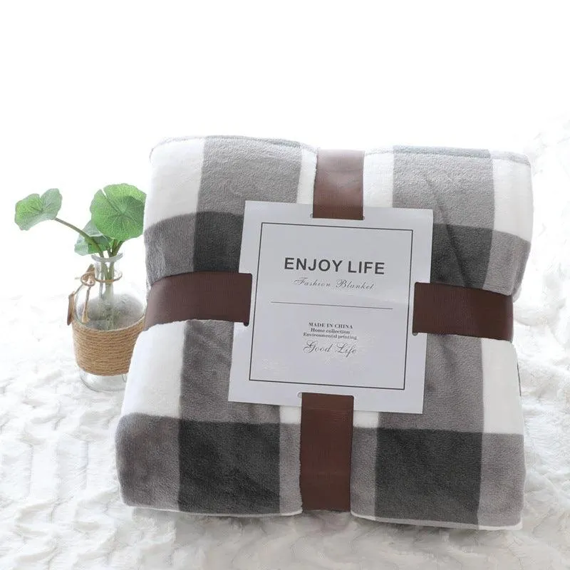 Nap Travel Solid Color Flannel Thickened Blanket