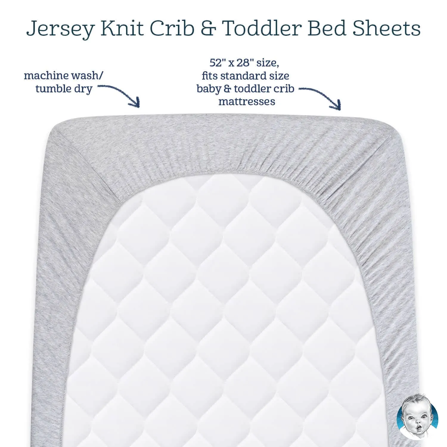 Neutral White Fitted Crib Sheet