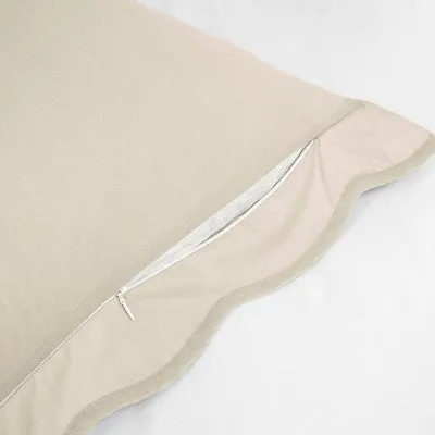 New - 3pc Full/Queen Coastal Chic Scallop Edge Duvet Set Neutral/White - Lush Décor