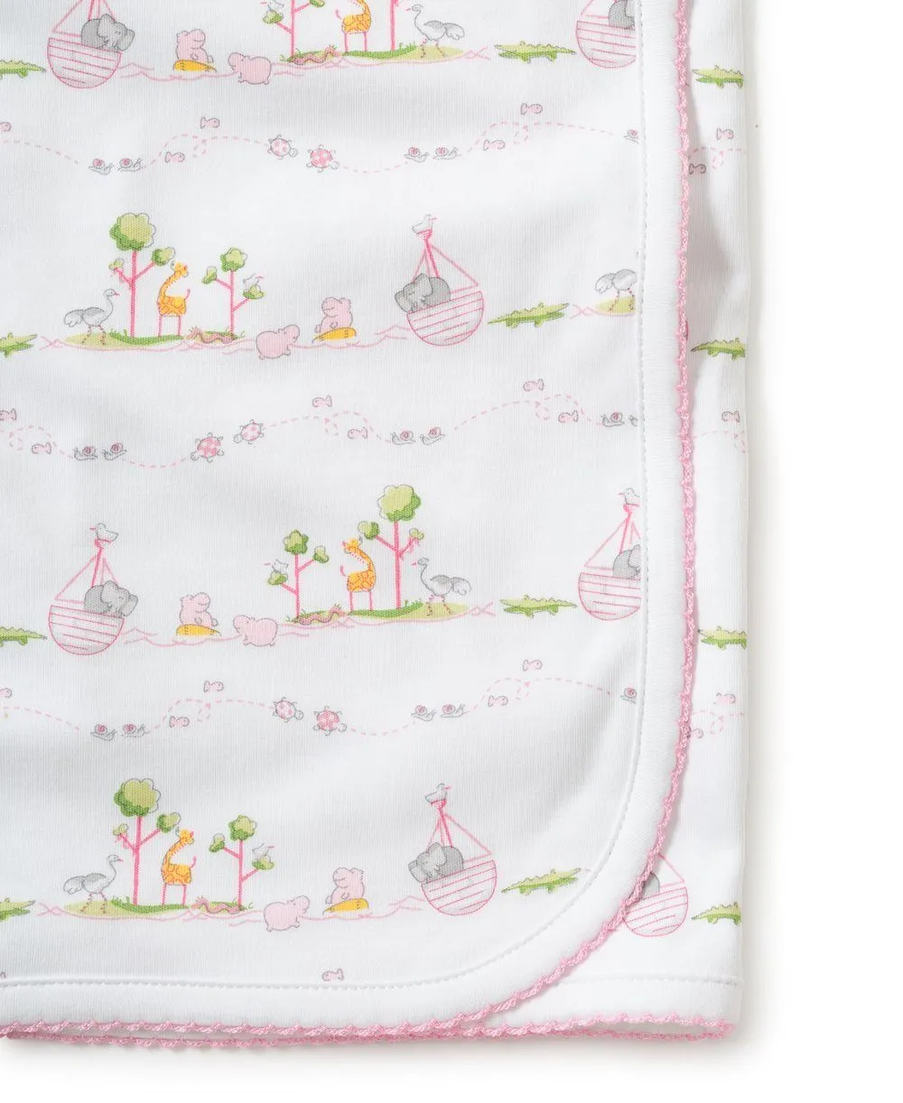 Noah's Ark Pink Blanket