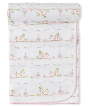 Noah's Ark Pink Blanket