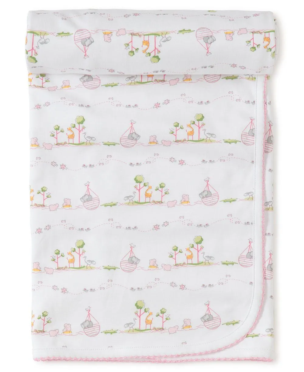 Noah's Ark Pink Blanket