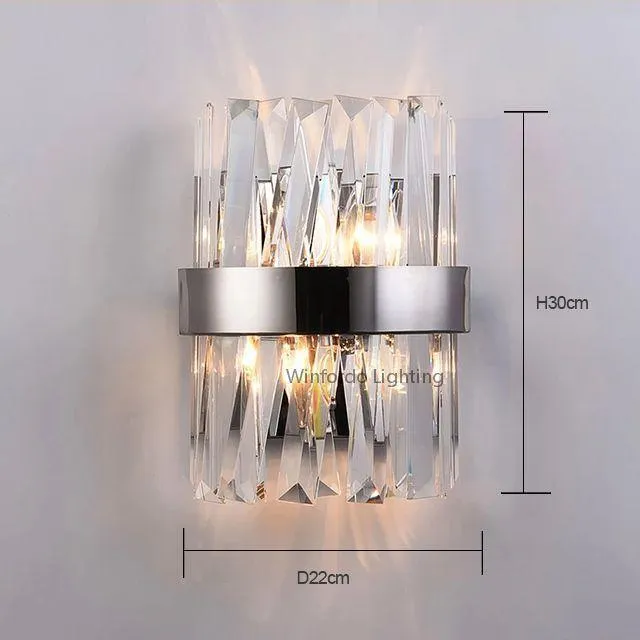 Nordic Chrome/Gold Circular/Rectangular Crystal Chandelier