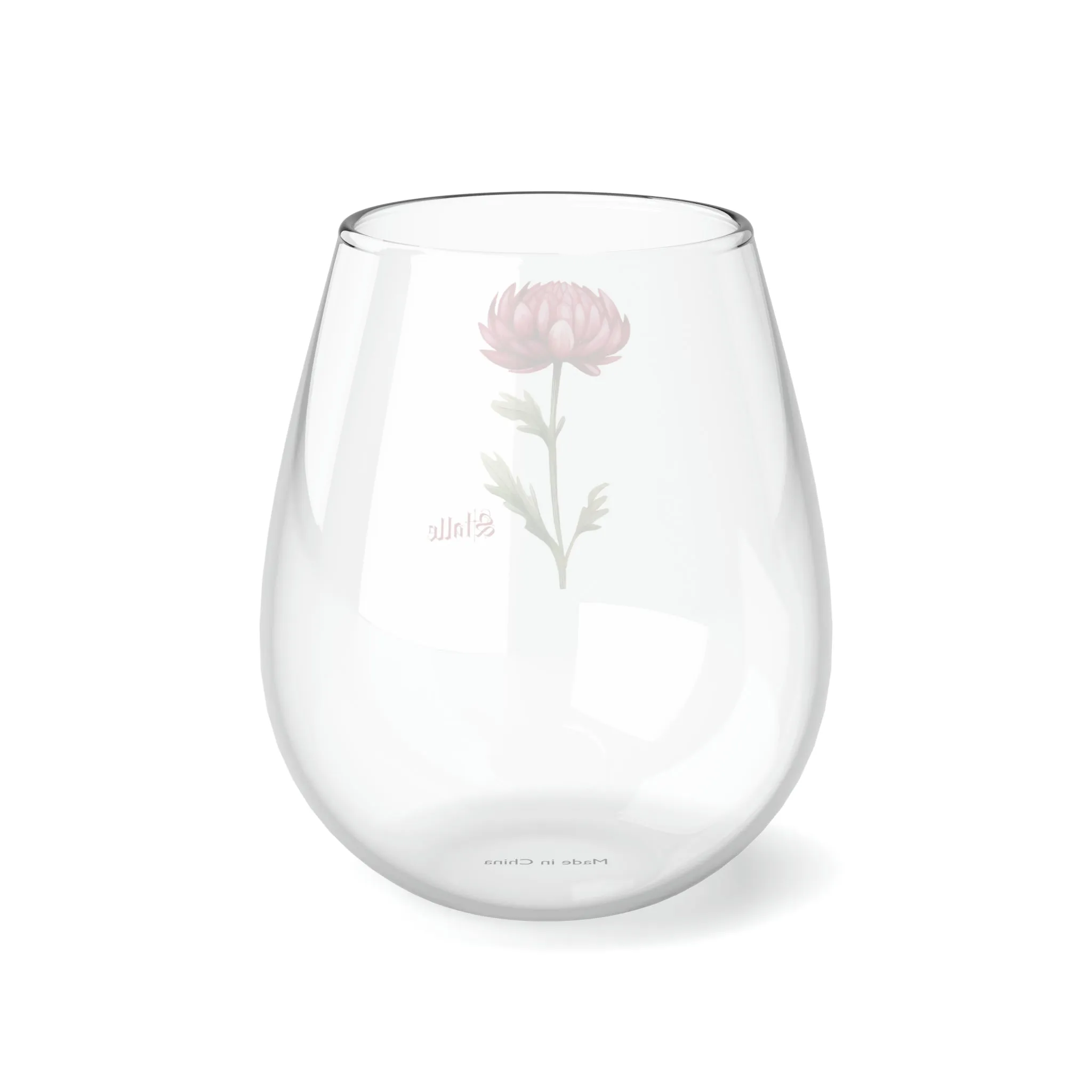 November PERSONALIZED Birth Flower Wine Glass, Birth Flower Gifts, Birth Flower wine glass, Birth Flower Gifts for Women, Gift for coworker, sister gift, birthday gift, Valentine gift, Stemless Wine Glass, 11.75oz