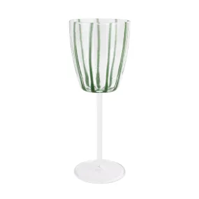 Nuovo Stripe Green Wine Glass