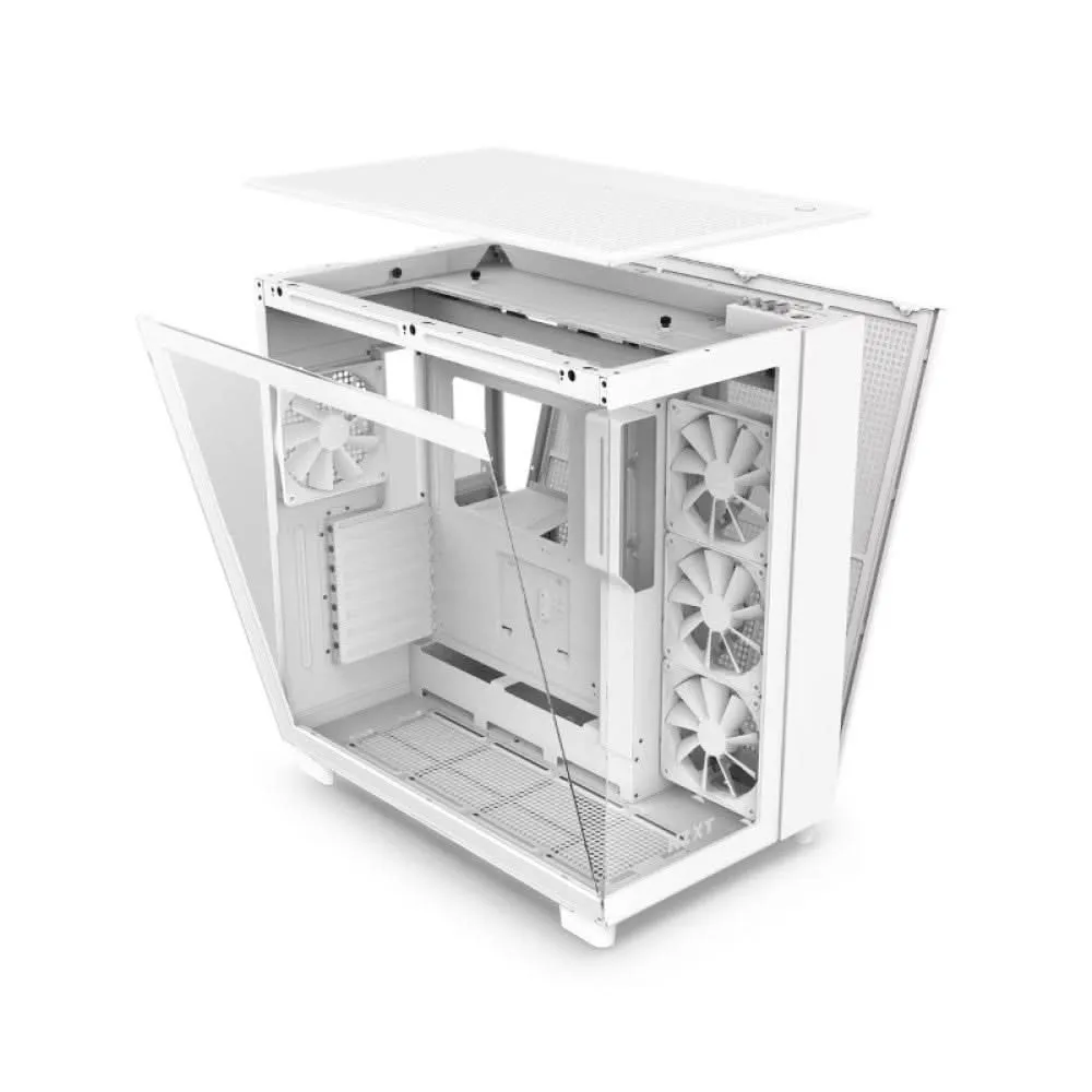 NZXT CHASSIS H SERIES H9 FLOW EDITION ATX MID TOWER CHASSIS ALL WHITE(CM-H91FW-01)