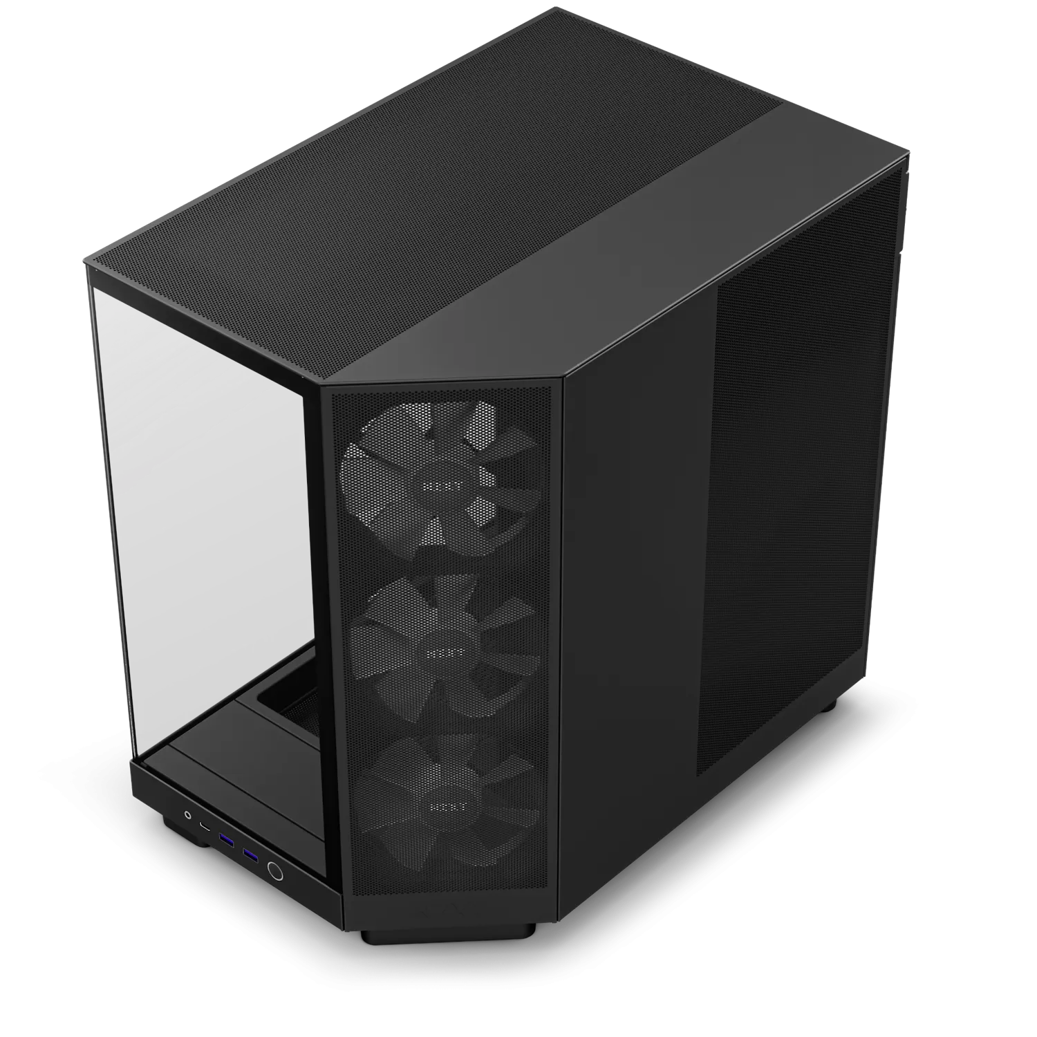 NZXT CHASSIS H6 FLOW RGB (2023) COMPACT DUAL-CHAMBER ATX CASE W/O PSU WITH RGB FANS - ALL BLACK -CC-H61FB-R1